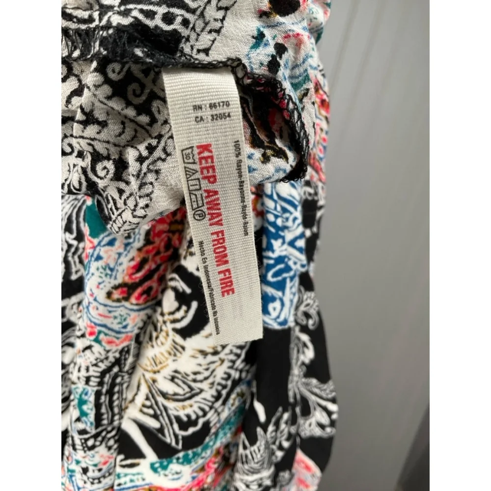 Women's Free People Me to You Printed Dress Size L Black Multicolor